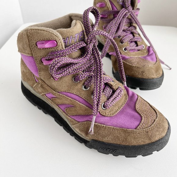 Hi-Tec Shoes - Vintage Hi-Tec | Brown Purple Leather Hiking Sneaker / Ankle Boot | 6.5